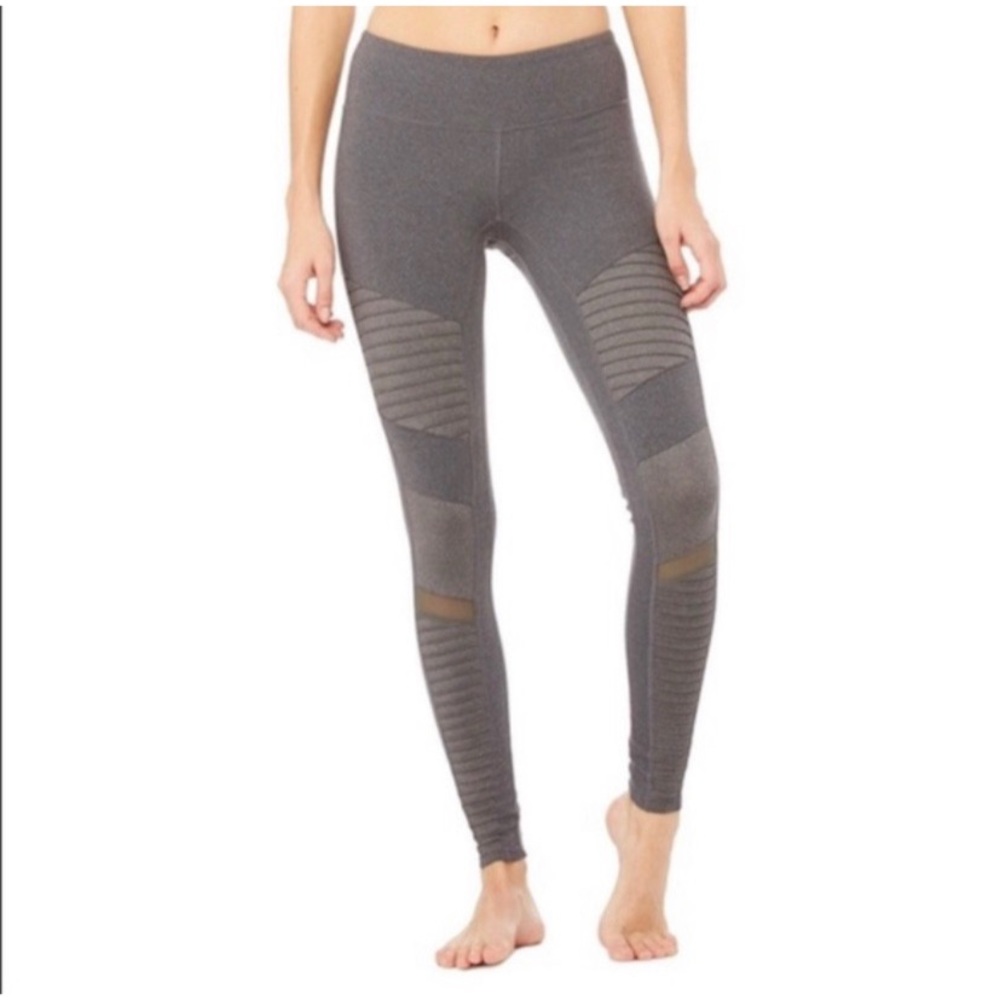 Alo Yoga Moto Legging Stormy Heather Gray